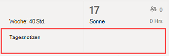 Position von Tagesnotizen in einem Schichtenplan