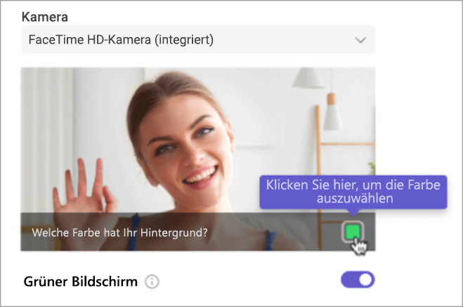Grün-Filter-Einstellung für die Farbe des Grün-Filters