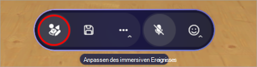 Screenshot, der den Editor in einem immersiven Ereignisraum hervorhebt.