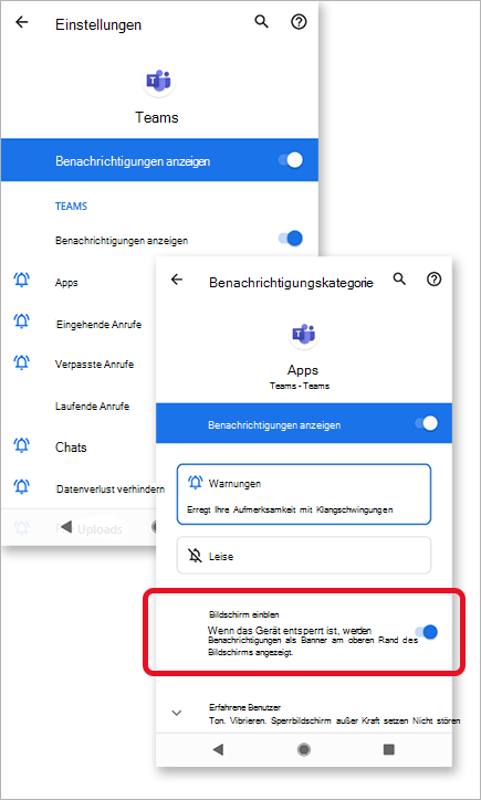 Abbildung, die zeigt, dass der Popupbildschirm für 