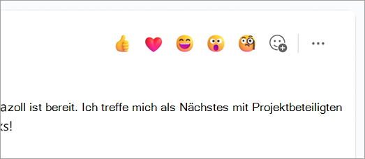 Screenshot: Schnellreaktion-Emoji über einer Chatnachricht