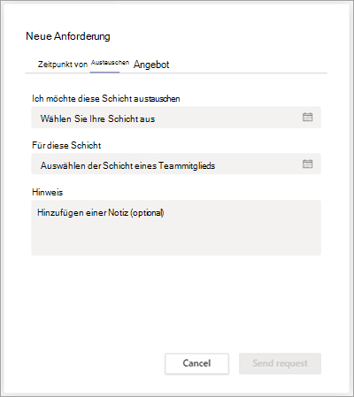 Tauschen Sie eine Schicht mit einem Teamkollegen in 
