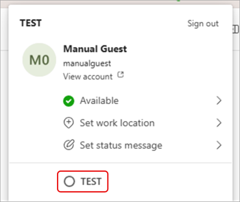 Screenshot: Wechseln von Organisationen in Microsoft Teams