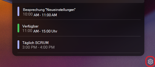 Teams-Türschild Einstellungen