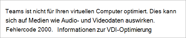 Screenshot: Beispiel einer nicht optimierten Fehlermeldung mit Dem Fehlercode 2000