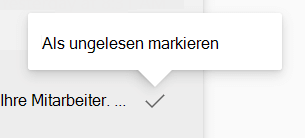 Markieren einer Nachricht als ungelesen im Engage Posteingang