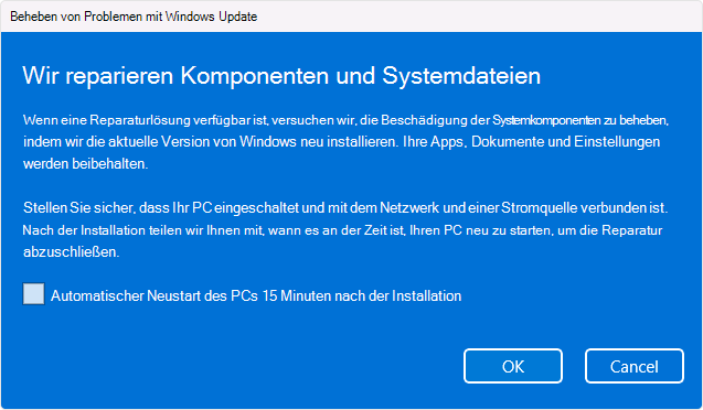 Screenshot der Option 