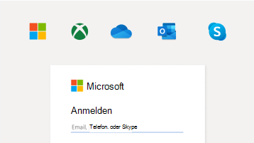 Abbildung der Anmeldung mit dem Microsoft-Konto