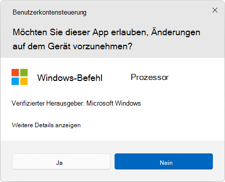 Screenshot of the UAC dialog box.