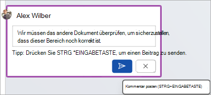 Kommentarblock in Word