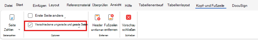 H&F Andere ungerade und gerade Seiten