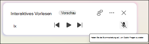 Um Copilot-Fragen zum Dokument zu stellen, klicken Sie auf die Schaltfläche 