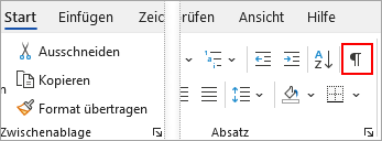 Auf der Registerkarte 