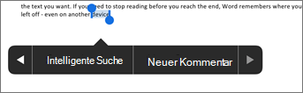Tippen Sie nach dem Auswählen von Text in Word auf 