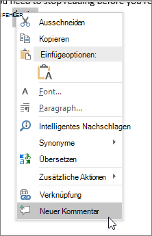 Wählen Sie im Kontextmenü 