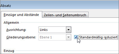 Dialogfeld 'Absatz'