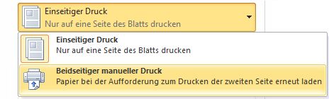 Manueller Duplexdruck