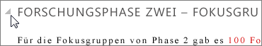 Reduzierbare Überschrift
