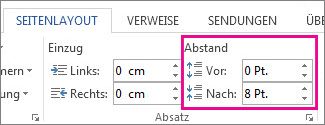 Absatzabstand