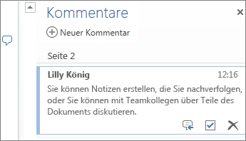 Kommentarthreads in Word Online