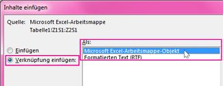 Microsoft Excel auswählen