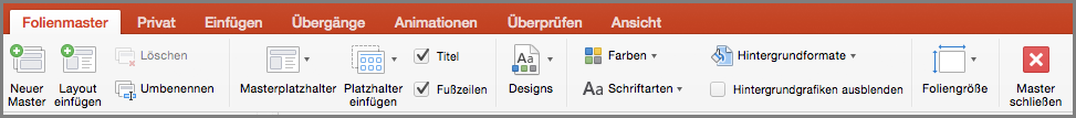 PowerPoint für Mac, Folienmaster