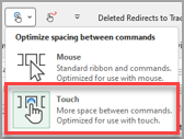 Maus- und Touchoptionen