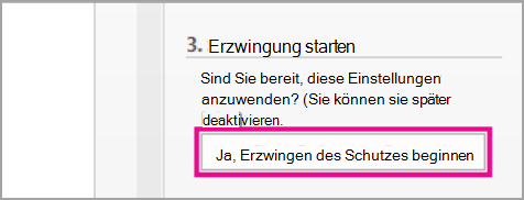 Erzwingung starten
