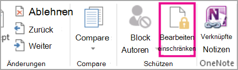 Bearbeitung einschränken