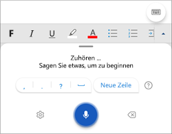 Screenshot von Diktat auf einem Android-Smartphone.
