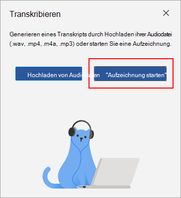 Wählen Sie Aufzeichnung starten aus.