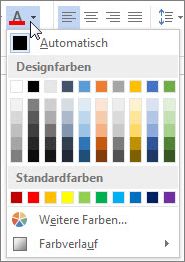 Palette der Schriftfarben