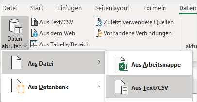 Auf der Registerkarte 