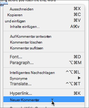 Wählen Sie im Kontextmenü 