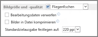 Word 2013 image size and quality options