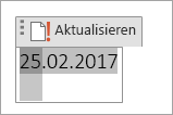 Bearbeiten oder Aktualisieren eines Datumsfelds
