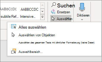Auswählen von Optionen im Menü 