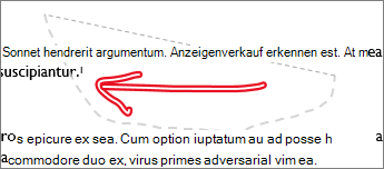 Gezeichnetes Element, das mit dem Lassotool ausgewählt wird