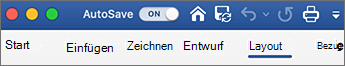 Beispiel für die Symbolleiste für den Schnellzugriff