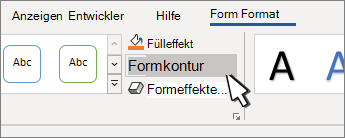 Schaltfläche 'Formkontur'