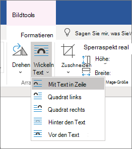 Zeilenumbruchoptionen