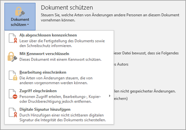 Dokument schützen