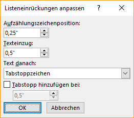 Screenshot des Dialogfelds 