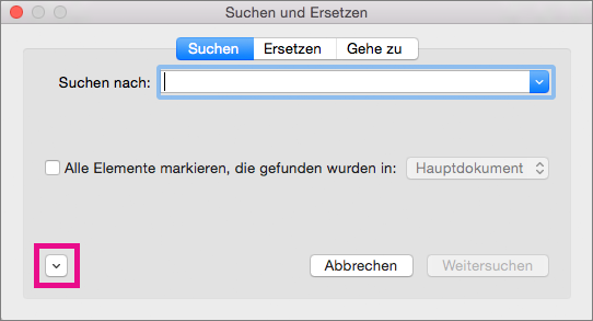 Zeigt, wie das Popupmenü „Format“ geöffnet wird
