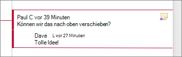 Kommentar mit Antwort