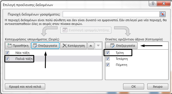 Μπορείτε να επεξεργαστείτε το όνομα του υπομνήματος στο παράθυρο διαλόγου 