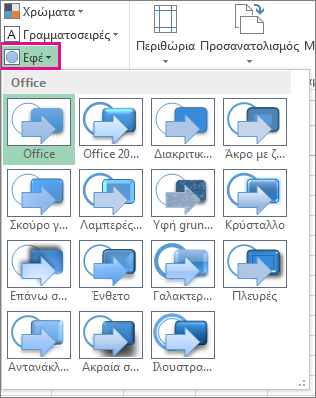 Εφέ θέματος στην καρτέλα 
