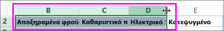 Αλλαγή πλάτους πολλών στηλών