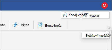 Σύγχρονη κορδέλα με επισημασμένο το στοιχείο ελέγχου 