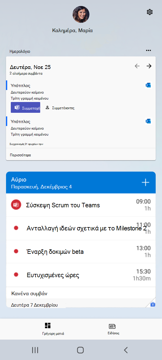 Παράδειγμα γραφικού στοιχείου εργασίας